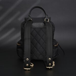 Burberry The Rucksack – Black Nylon & Leather Backpack with Gold-Tone Hardware - Image 2