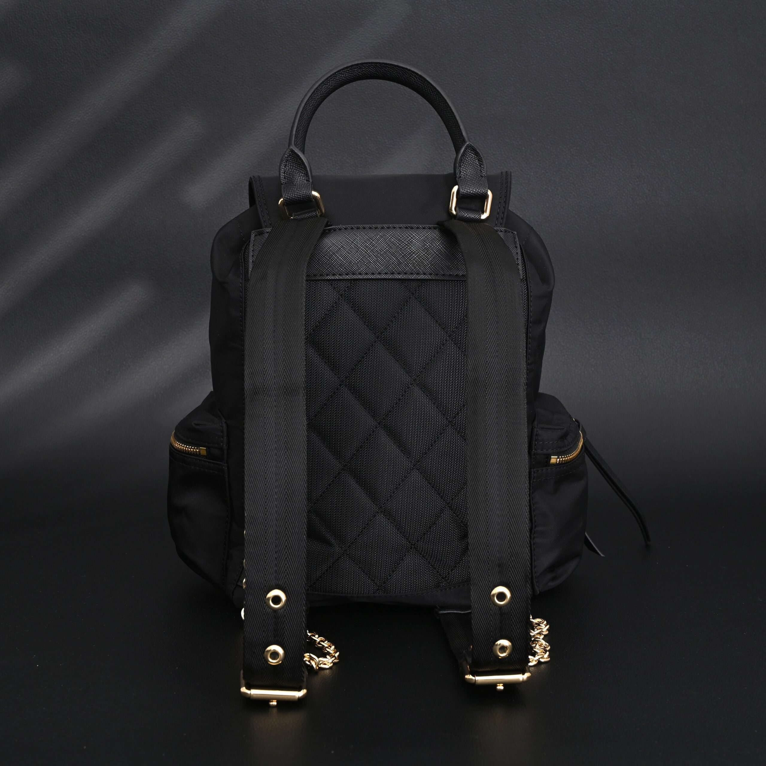Burberry The Rucksack – Black Nylon & Leather Backpack with Gold-Tone Hardware - Image 2