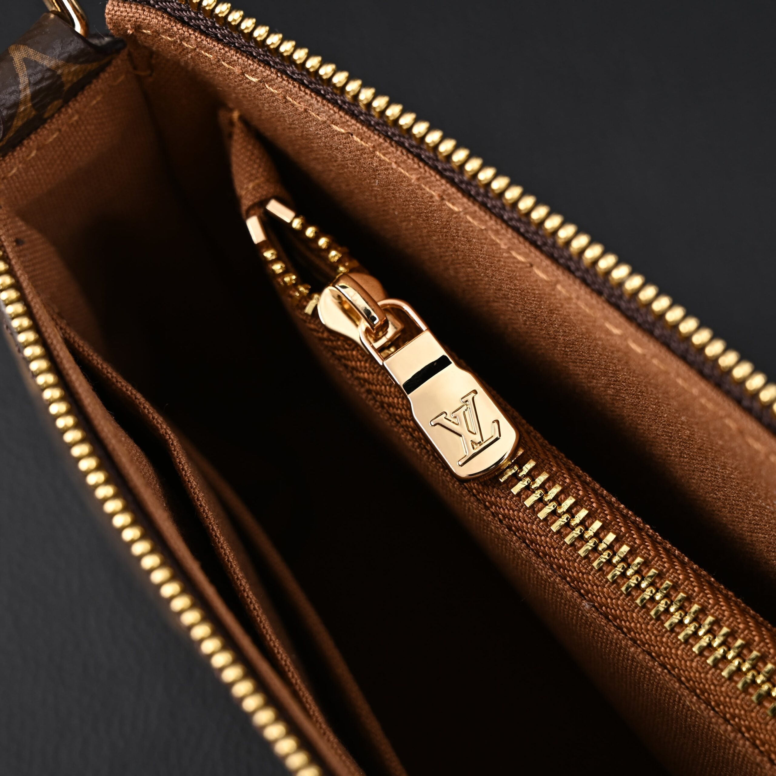 Louis Vuitton Pochette Accessoires Monogram Canvas Clutch Bag – Brown with Gold Chain (M82766) - Image 2