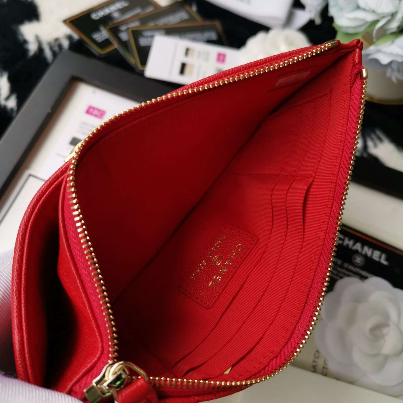 Chanel caviar quilted zip boy pouch - Image 2
