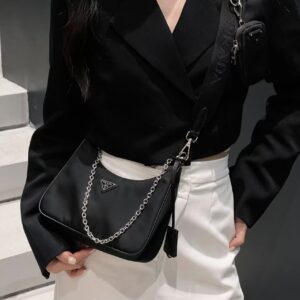 Prada Re-Edition 2005 Re-Nylon Shoulder Bag – Black - Image 2