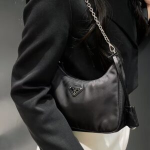 Prada Re-Edition 2005 Re-Nylon Shoulder Bag – Black - Image 3