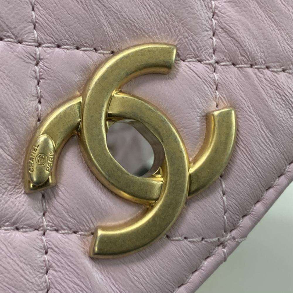 Chanel Mini Flap Bag Pink with top handle - Image 3