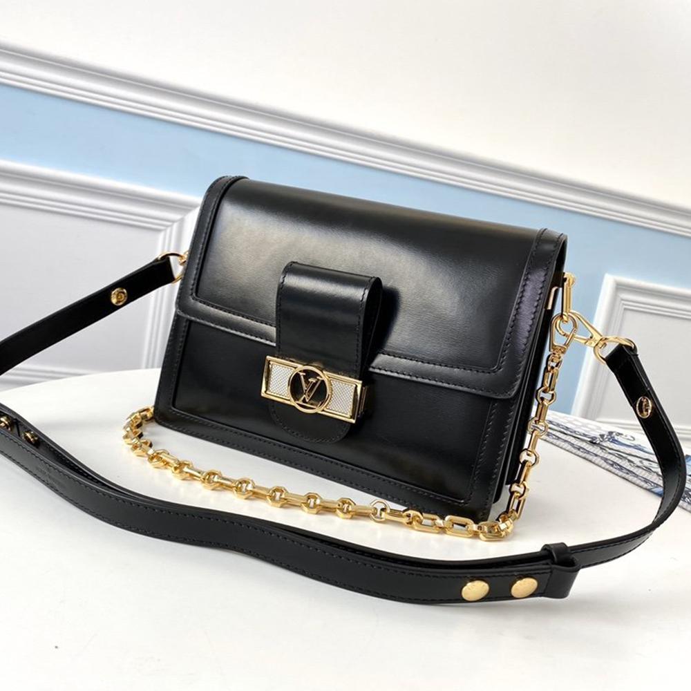LV DAUPHINE MM Black smooth - Image 1