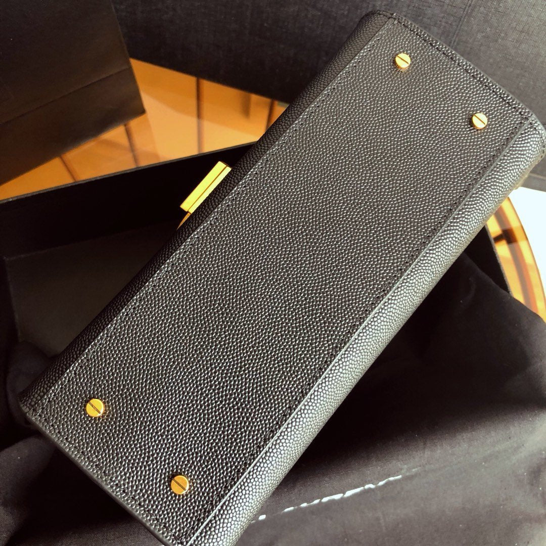 YSL Cassandra Mini Top Handle Bag Black - Image 2