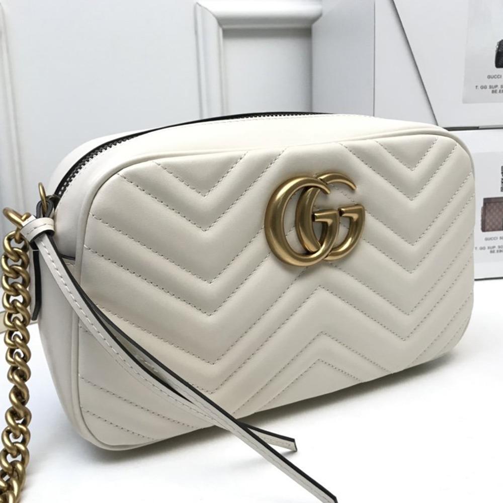 GG Marmont small matelassé shoulder bag white - Image 1