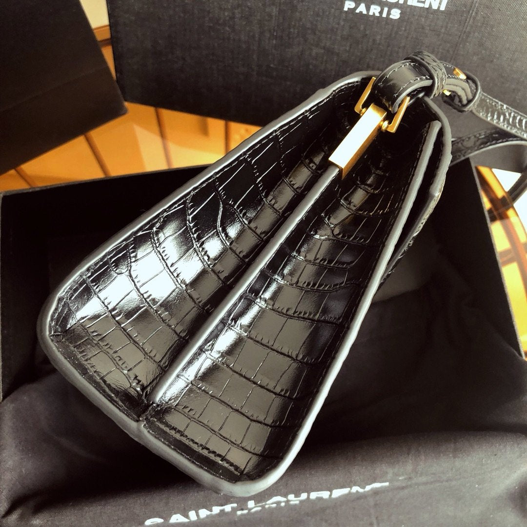 YSL Cassandra Mini Top Handle Bag Black - Image 4
