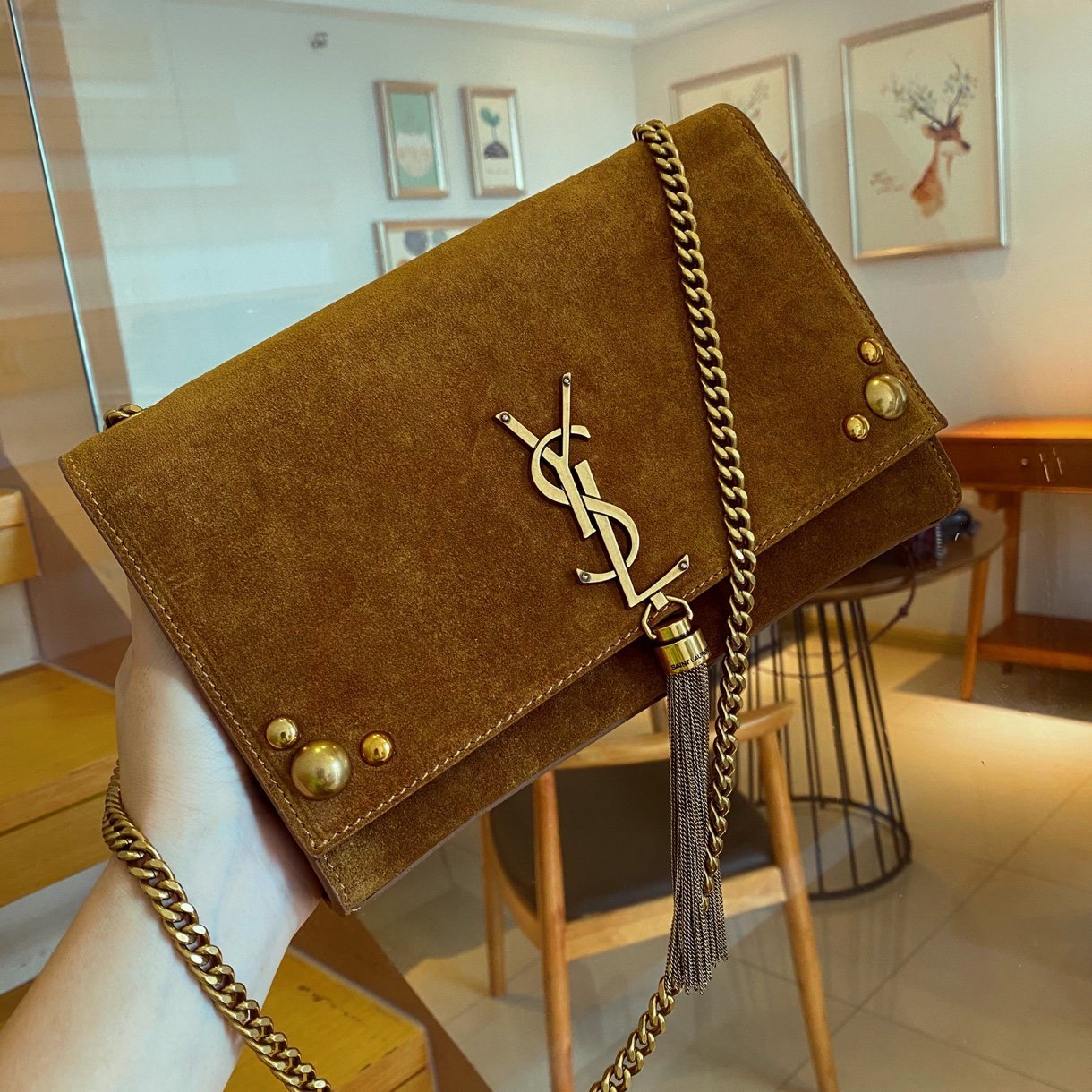 YSL Kate Medium Suede Bag With Tassel - Image 3