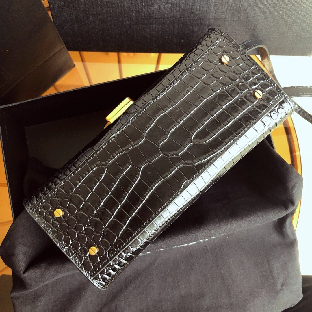 YSL Cassandra Mini Top Handle Bag Black - Image 5