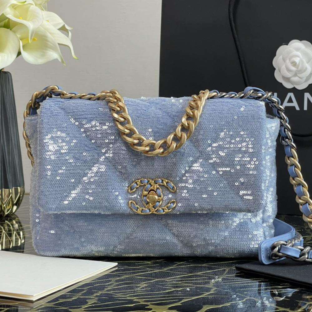 Chanel 19 sequin Flap Bag - Image 4