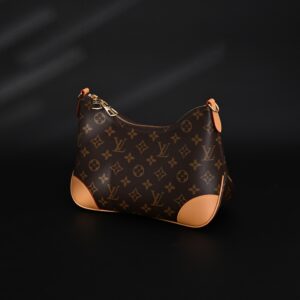 Louis Vuitton Boulogne Monogram Canvas Shoulder Bag – Classic Brown with Vachetta Leather Trim (M45832) - Image 5