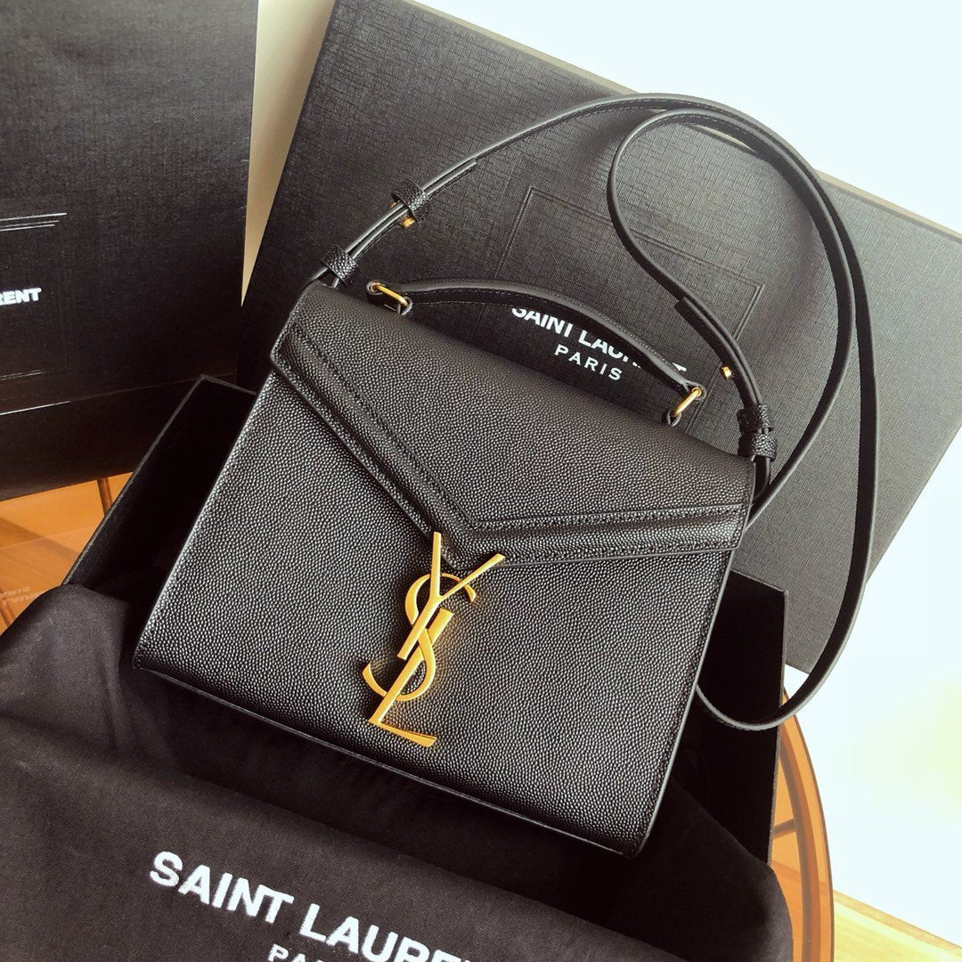 YSL Cassandra Mini Top Handle Bag Black - Image 1