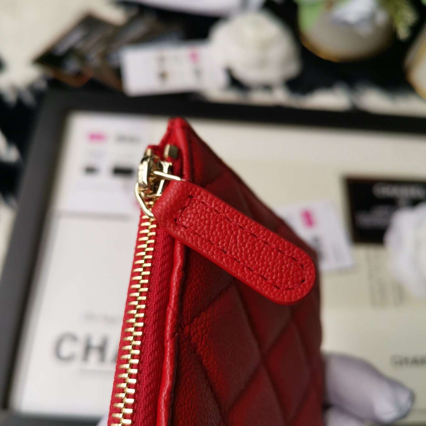 Chanel caviar quilted zip boy pouch - Image 3
