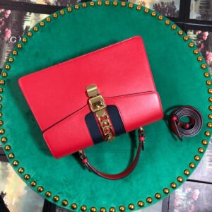 Gucci GG Sylvie Leather Medium Top Handle Bag - Image 4