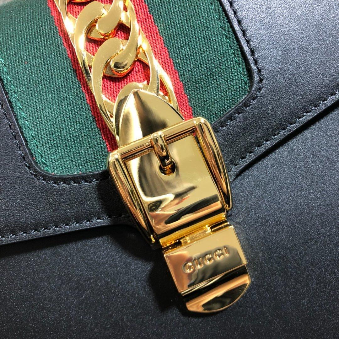 Gucci GG Sylvie Leather Medium Top Handle Bag - Image 3