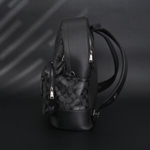 Coach West Backpack – Signature Canvas in Black/Grey - Image 3