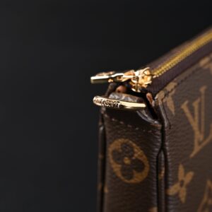 Louis Vuitton Pochette Accessoires Monogram Canvas Clutch Bag – Brown with Gold Chain (M82766) - Image 5