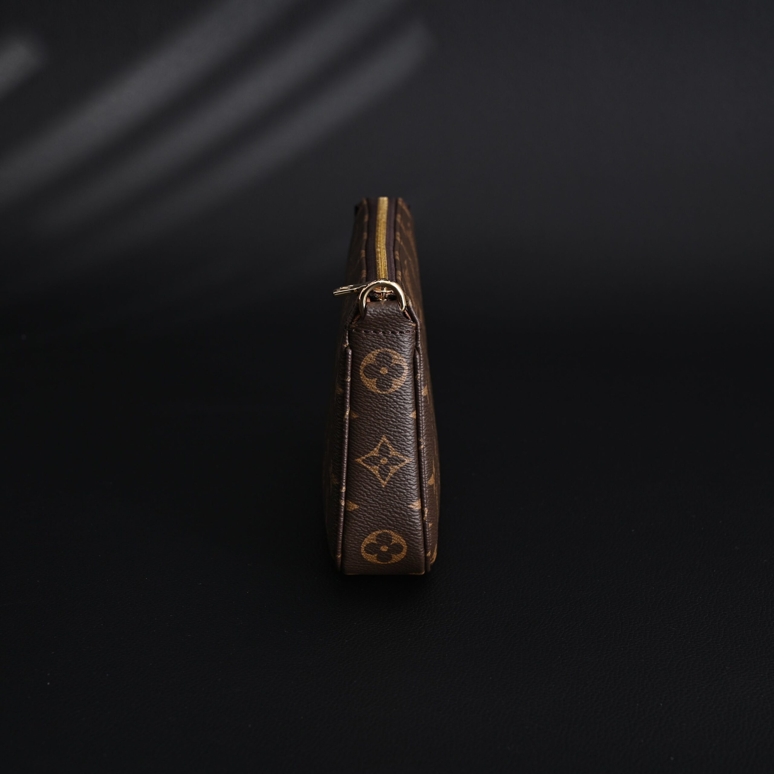 Louis Vuitton Pochette Accessoires Monogram Canvas Clutch Bag – Brown with Gold Chain (M82766) - Image 6