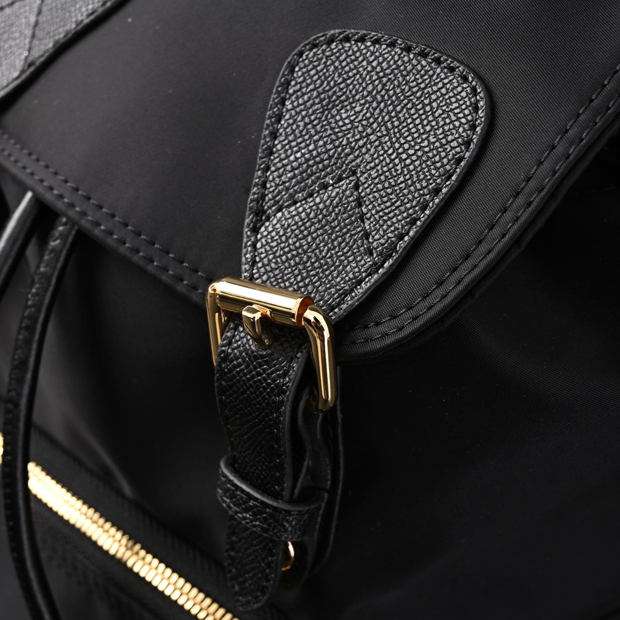 Burberry The Rucksack – Black Nylon & Leather Backpack with Gold-Tone Hardware - Image 7
