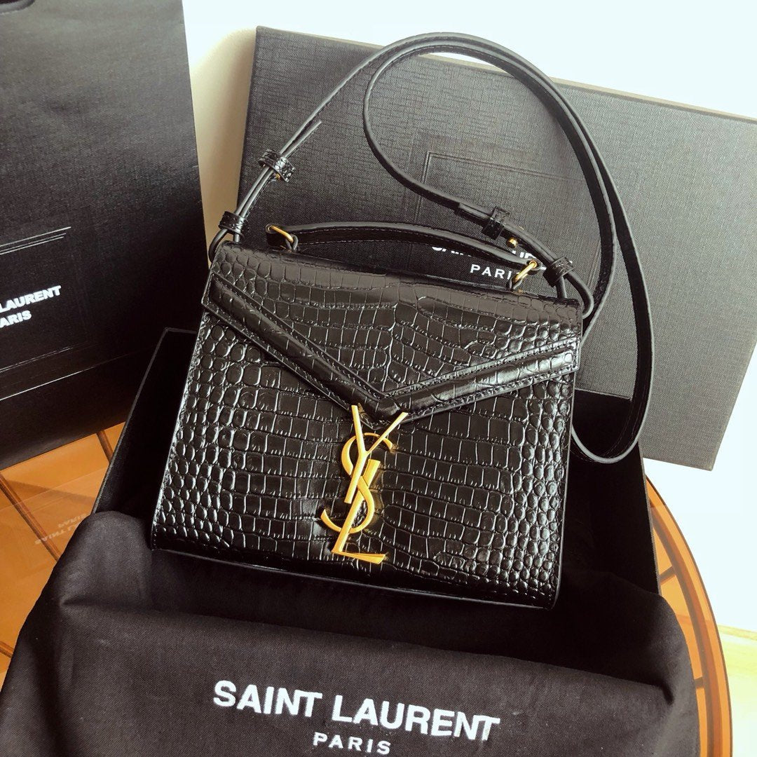 YSL Cassandra Mini Top Handle Bag Black - Image 1