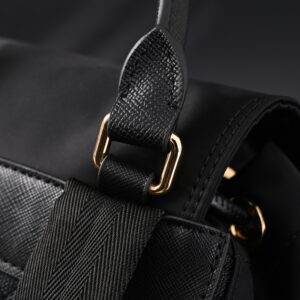 Burberry The Rucksack – Black Nylon & Leather Backpack with Gold-Tone Hardware - Image 8