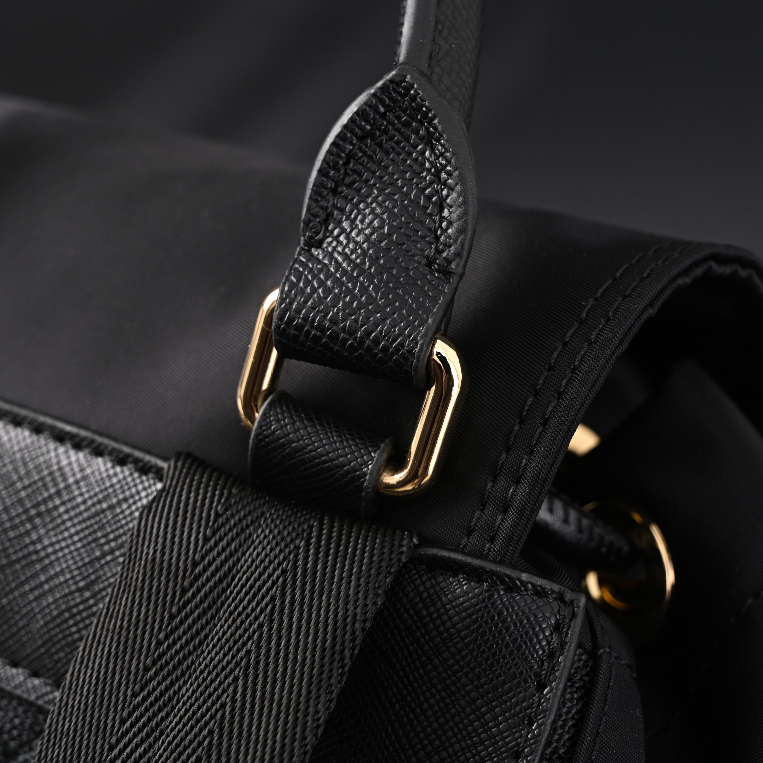 Burberry The Rucksack – Black Nylon & Leather Backpack with Gold-Tone Hardware - Image 8