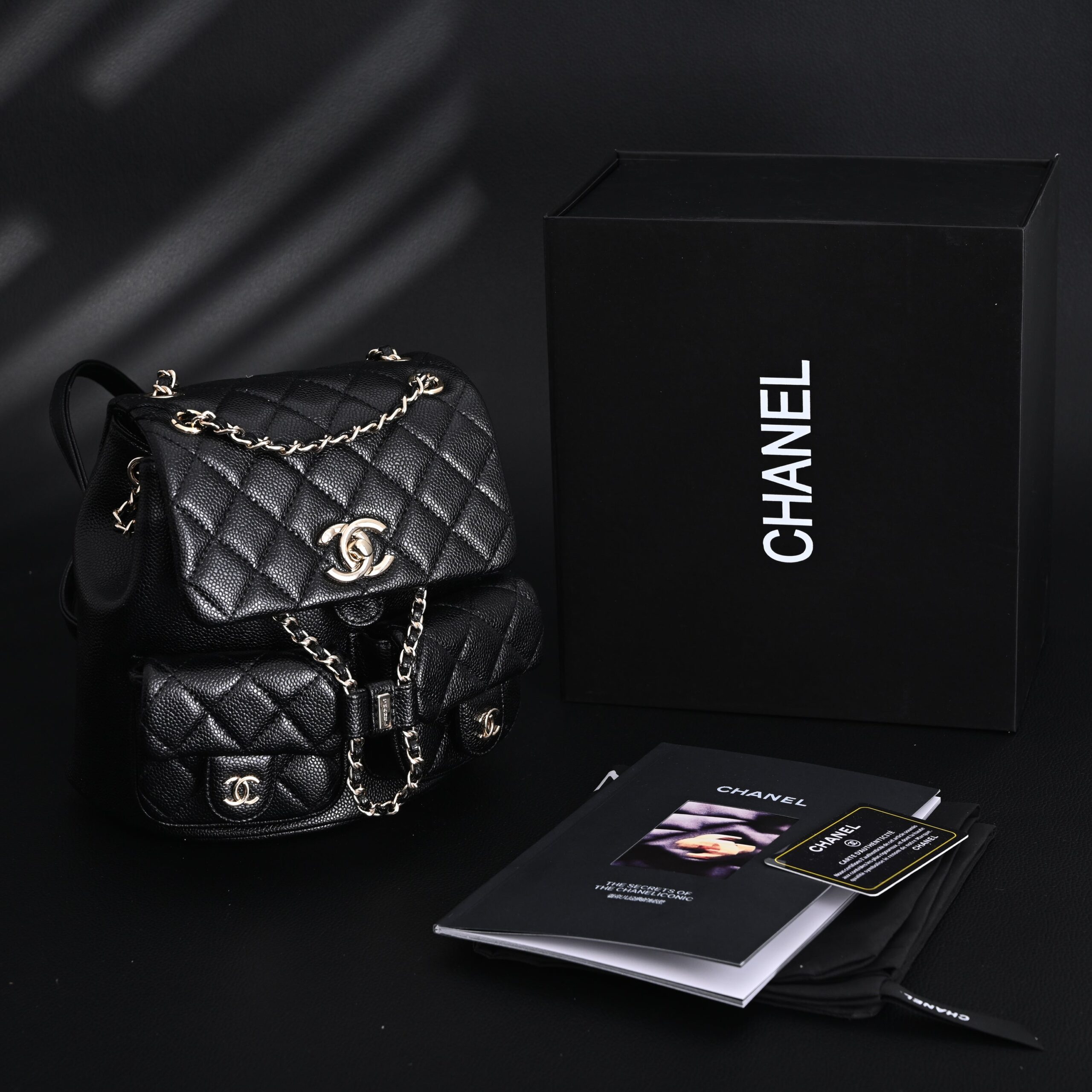 Chanel Duma Backpack – Black Quilted Lambskin with Gold-Tone Hardware (24A Collection) - Image 1