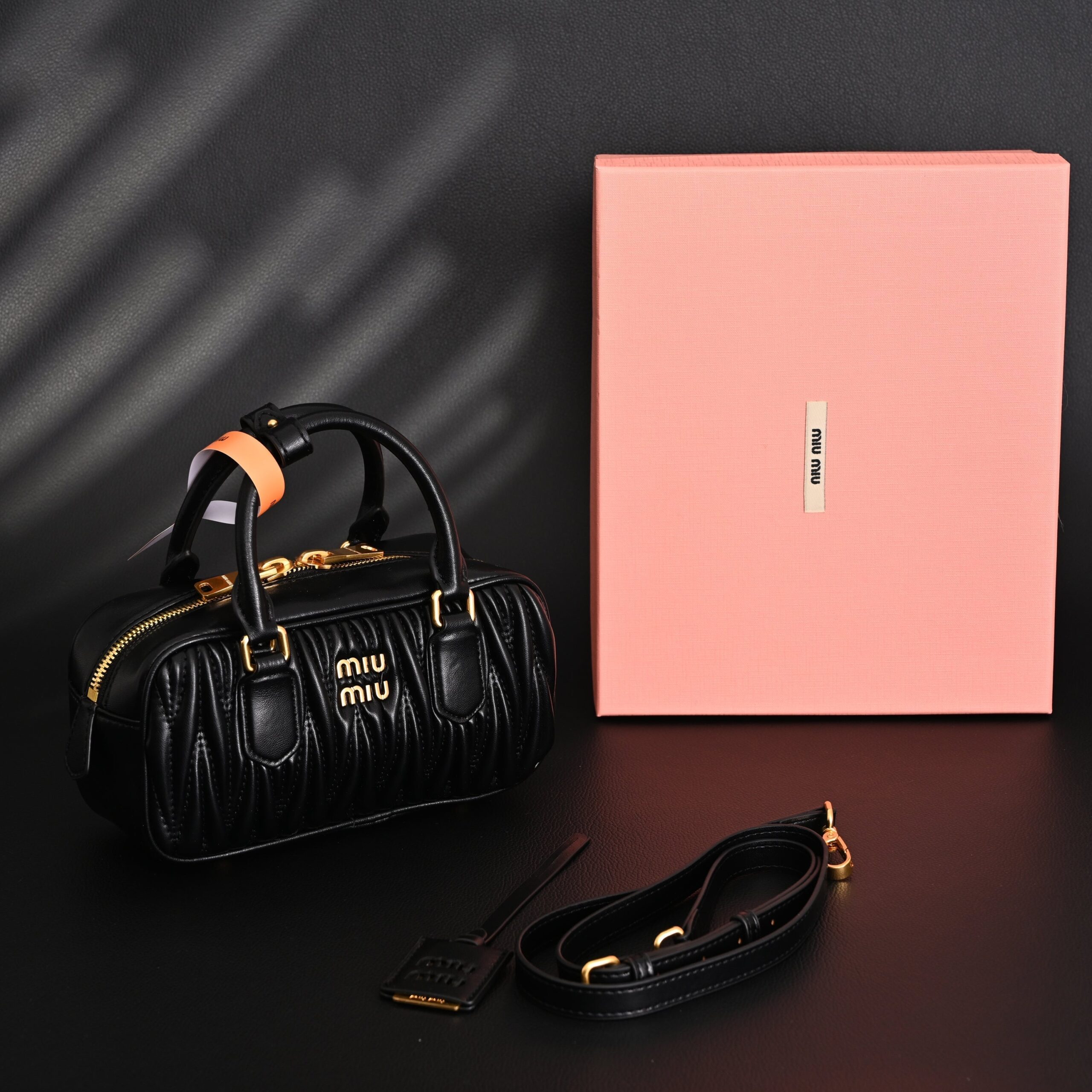 Miu Miu Black Matelassé Leather Top Handle Bag - Image 1