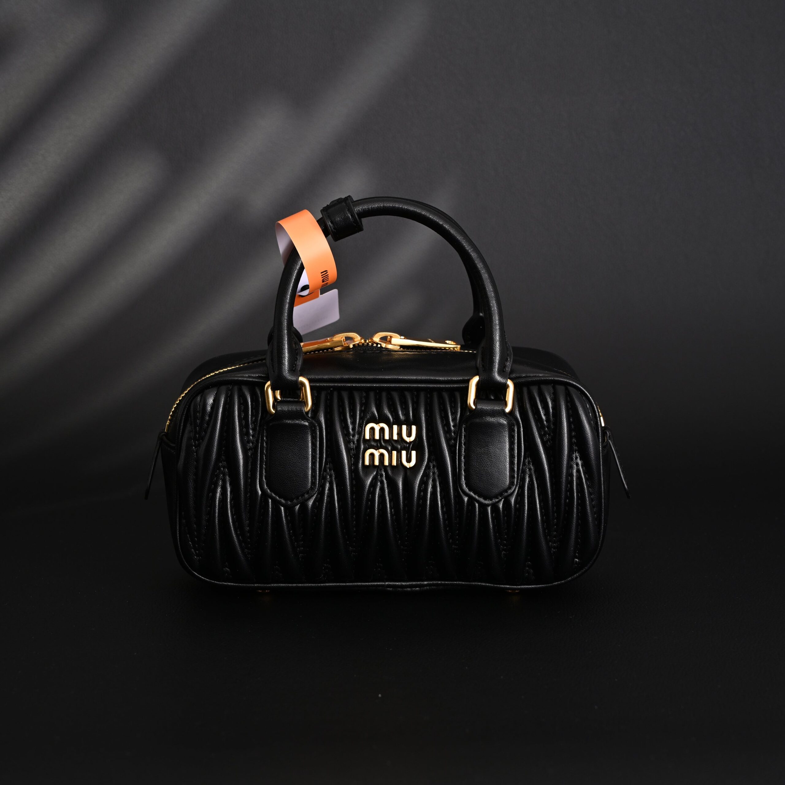 Miu Miu Black Matelassé Leather Top Handle Bag - Image 2