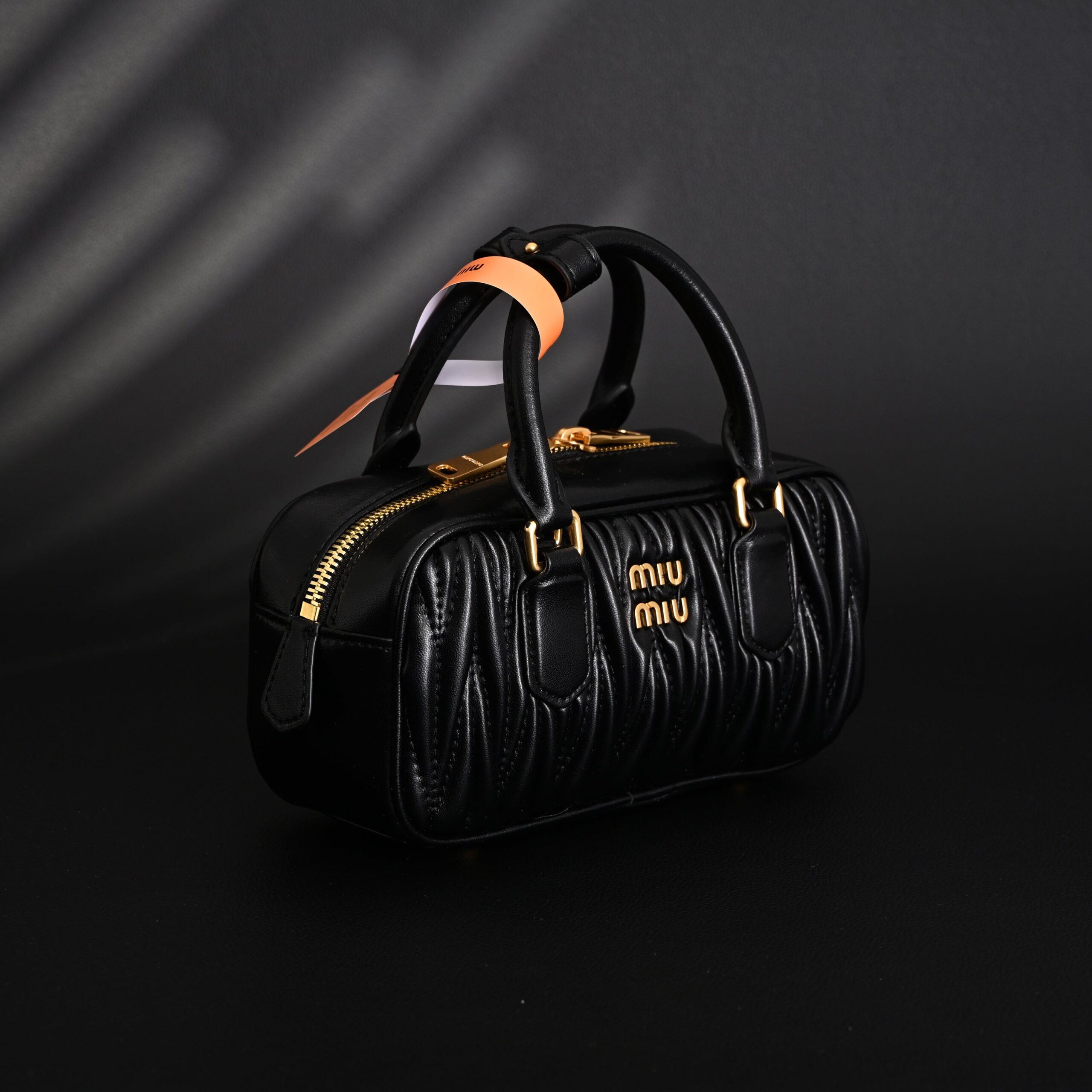 Miu Miu Black Matelassé Leather Top Handle Bag - Image 3