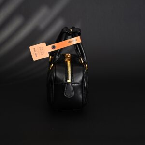 Miu Miu Black Matelassé Leather Top Handle Bag - Image 4