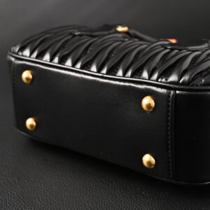 Miu Miu Black Matelassé Leather Top Handle Bag - Image 8