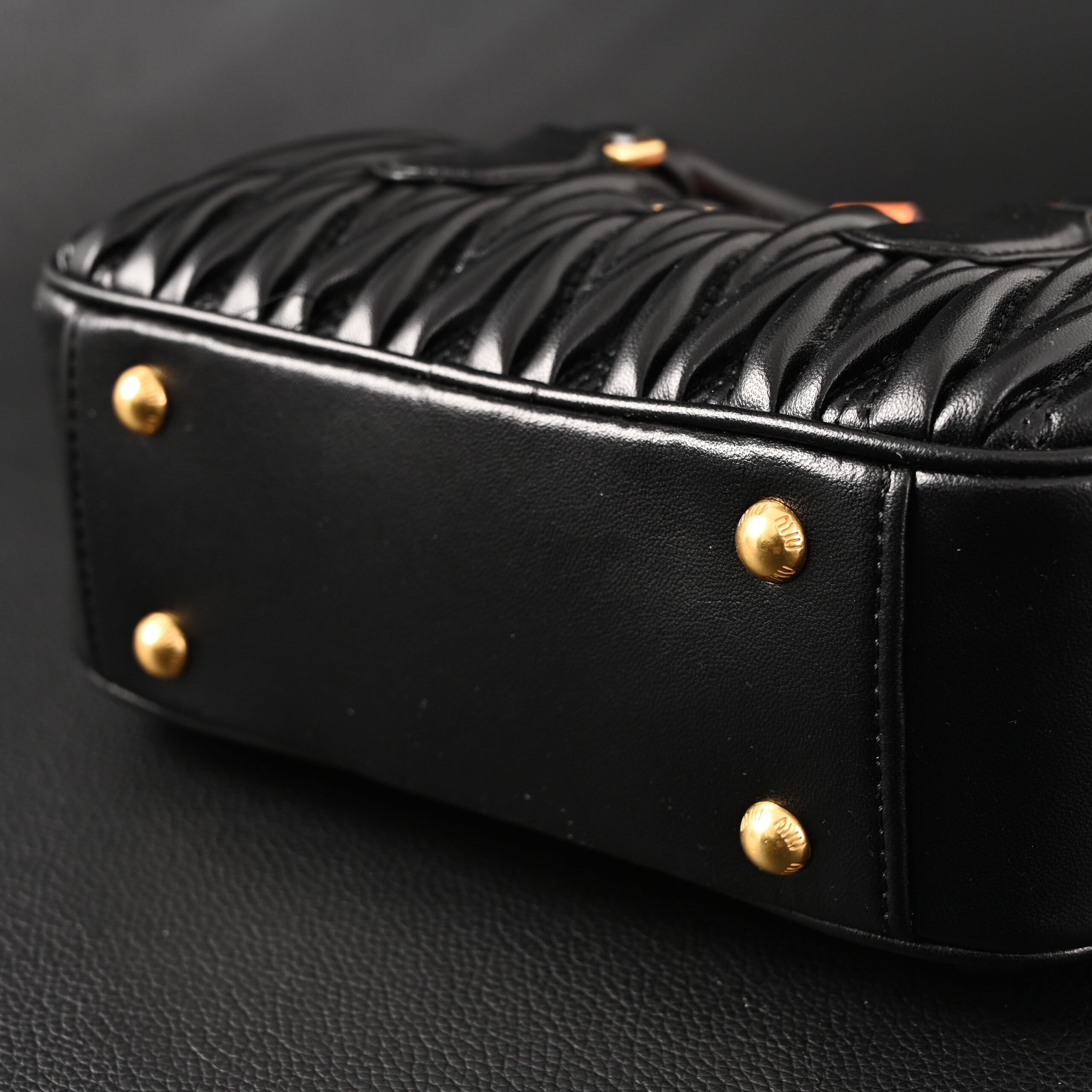 Miu Miu Black Matelassé Leather Top Handle Bag - Image 8