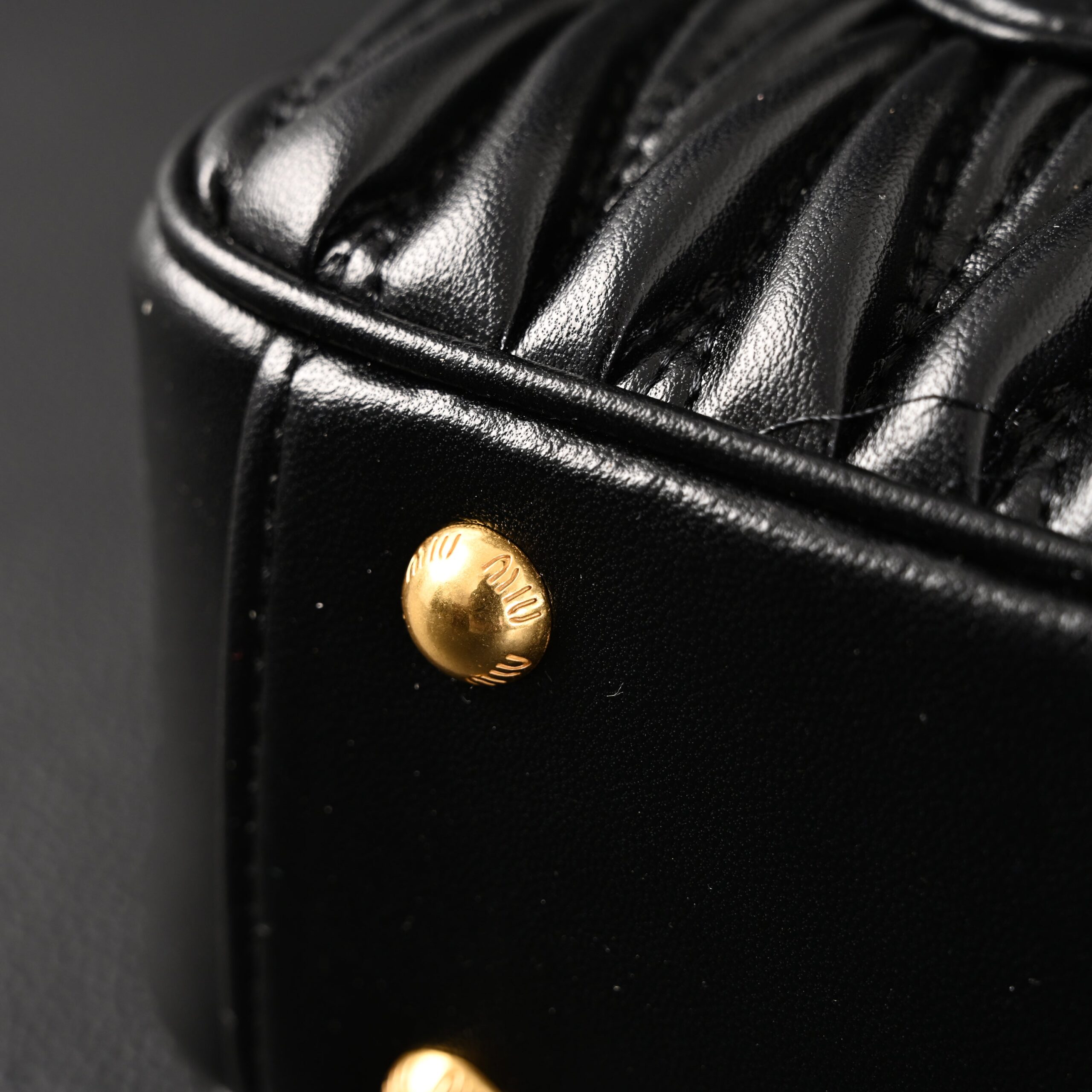 Miu Miu Black Matelassé Leather Top Handle Bag - Image 9