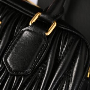 Miu Miu Black Matelassé Leather Top Handle Bag - Image 12