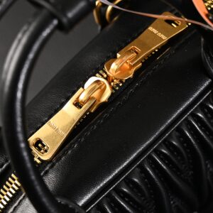 Miu Miu Black Matelassé Leather Top Handle Bag - Image 13