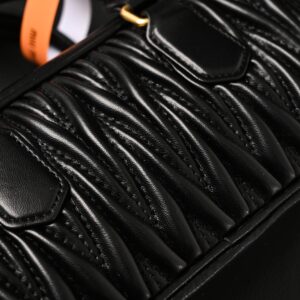 Miu Miu Black Matelassé Leather Top Handle Bag - Image 15