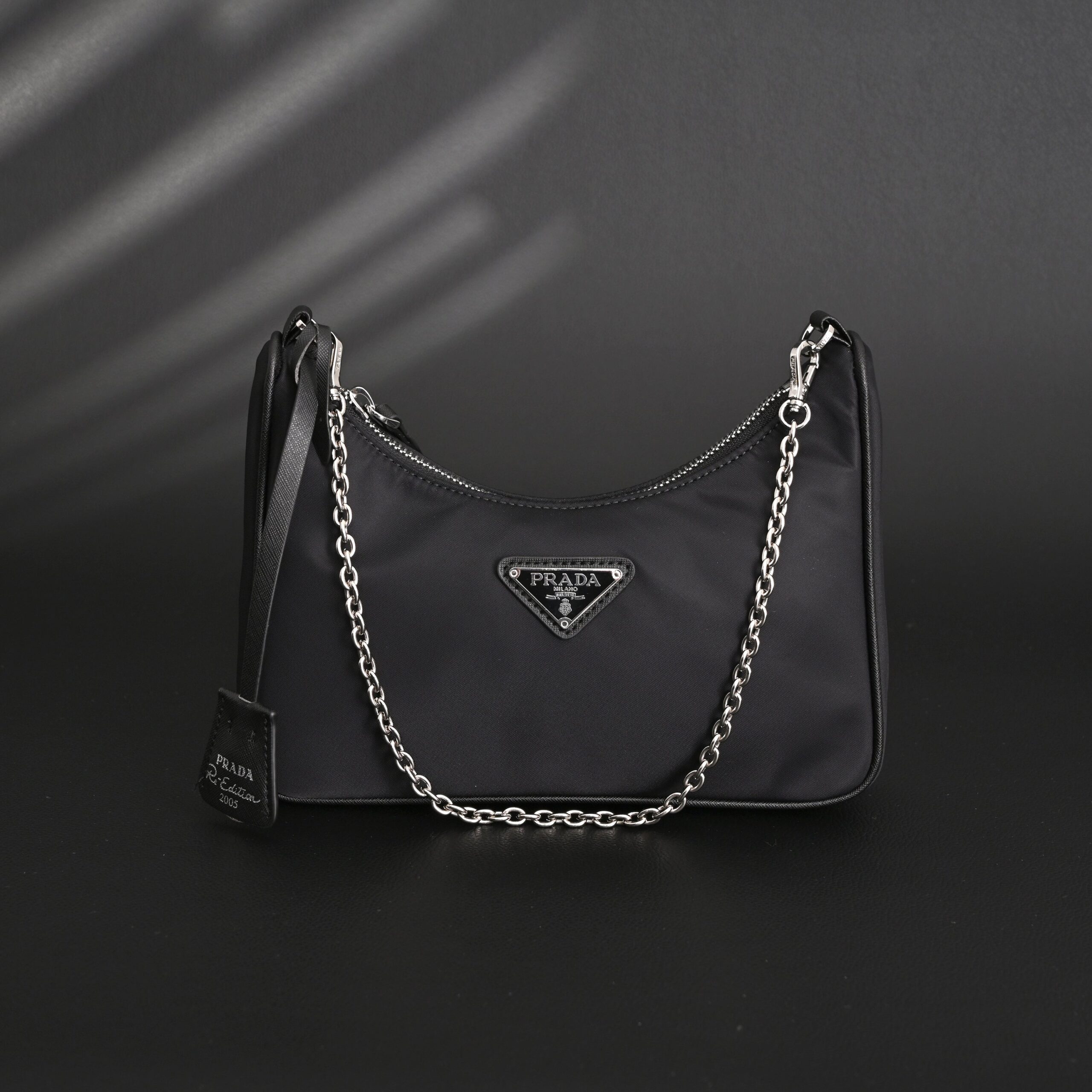 Prada Re-Edition 2005 Re-Nylon Shoulder Bag – Black - Image 4