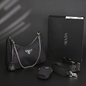 Prada Re-Edition 2005 Re-Nylon Shoulder Bag – Black - Image 5