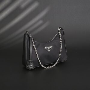Prada Re-Edition 2005 Re-Nylon Shoulder Bag – Black - Image 6