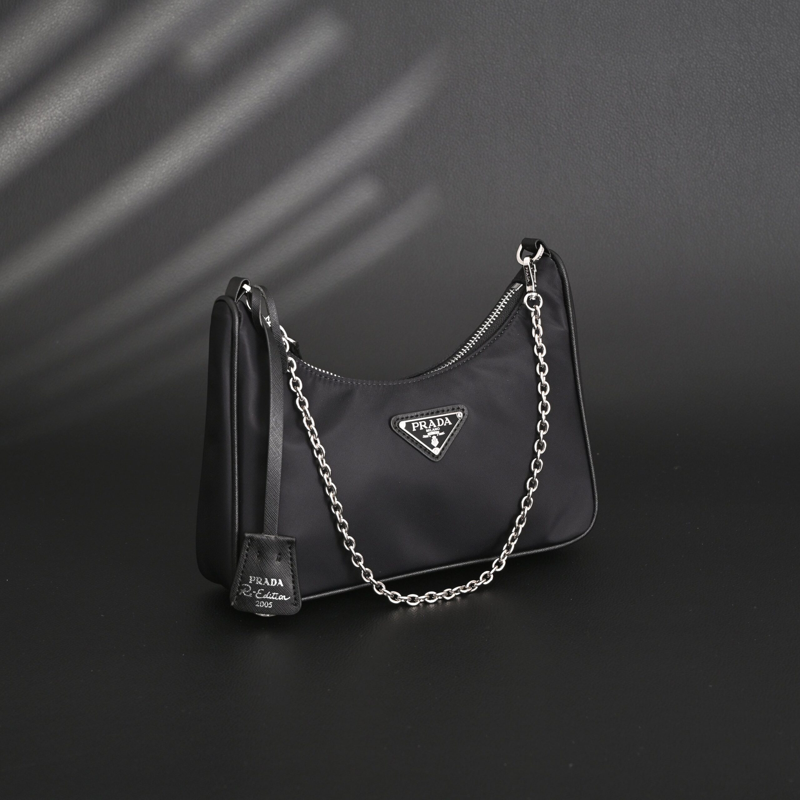 Prada Re-Edition 2005 Re-Nylon Shoulder Bag – Black - Image 6