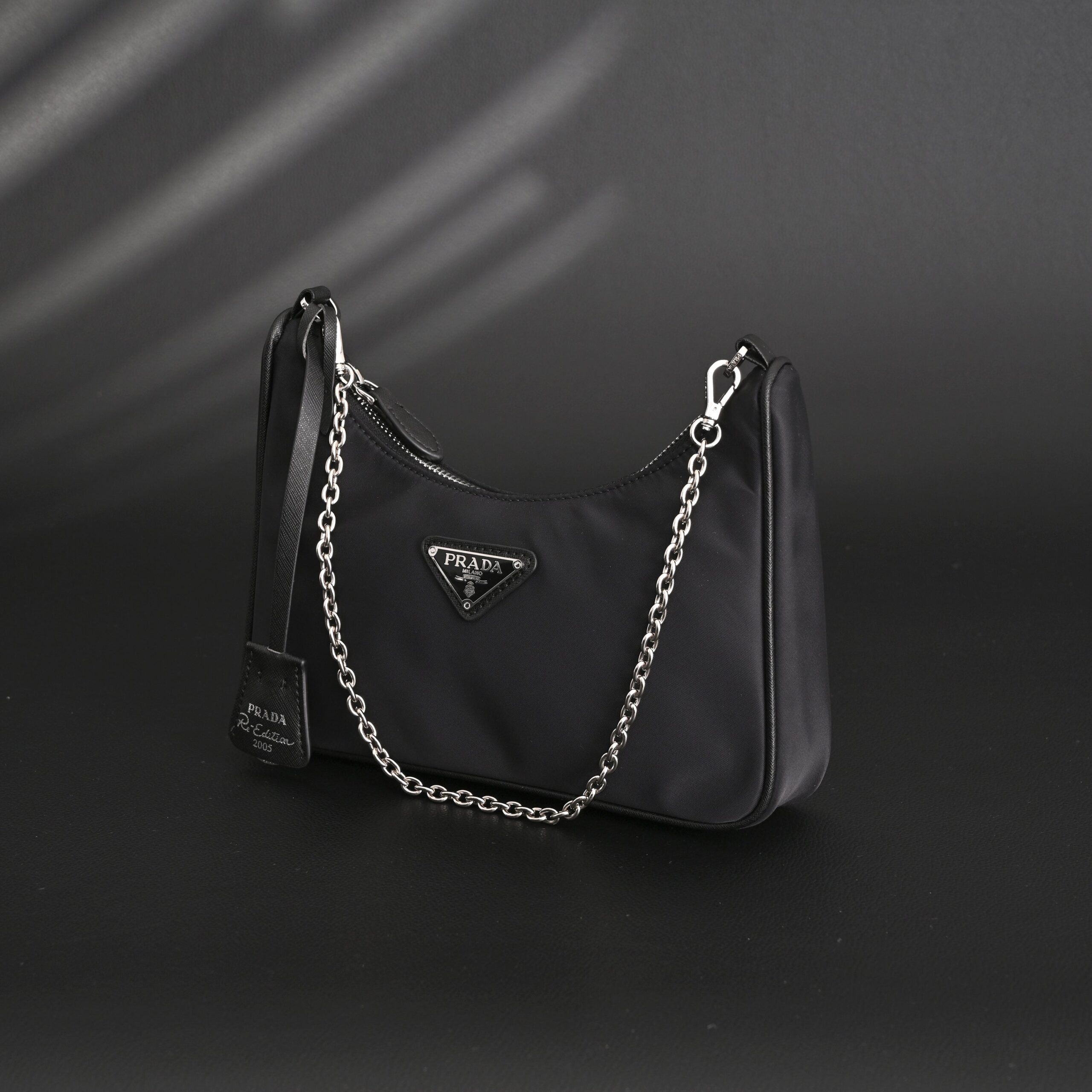 Prada Re-Edition 2005 Re-Nylon Shoulder Bag – Black - Image 9