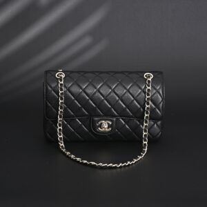 Chanel Classic Flap Bag – Black Quilted Caviar Leather with Gold-Tone Hardware - Image 2