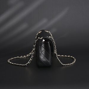 Chanel Classic Flap Bag – Black Quilted Caviar Leather with Gold-Tone Hardware - Image 3