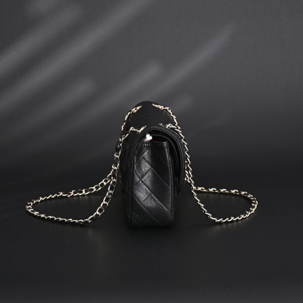 Chanel Classic Flap Bag – Black Quilted Caviar Leather with Gold-Tone Hardware