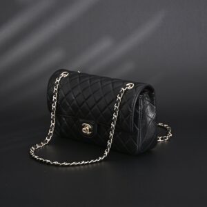 Chanel Classic Flap Bag – Black Quilted Caviar Leather with Gold-Tone Hardware - Image 6