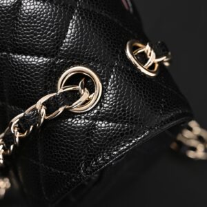 Chanel Classic Flap Bag – Black Quilted Caviar Leather with Gold-Tone Hardware - Image 10