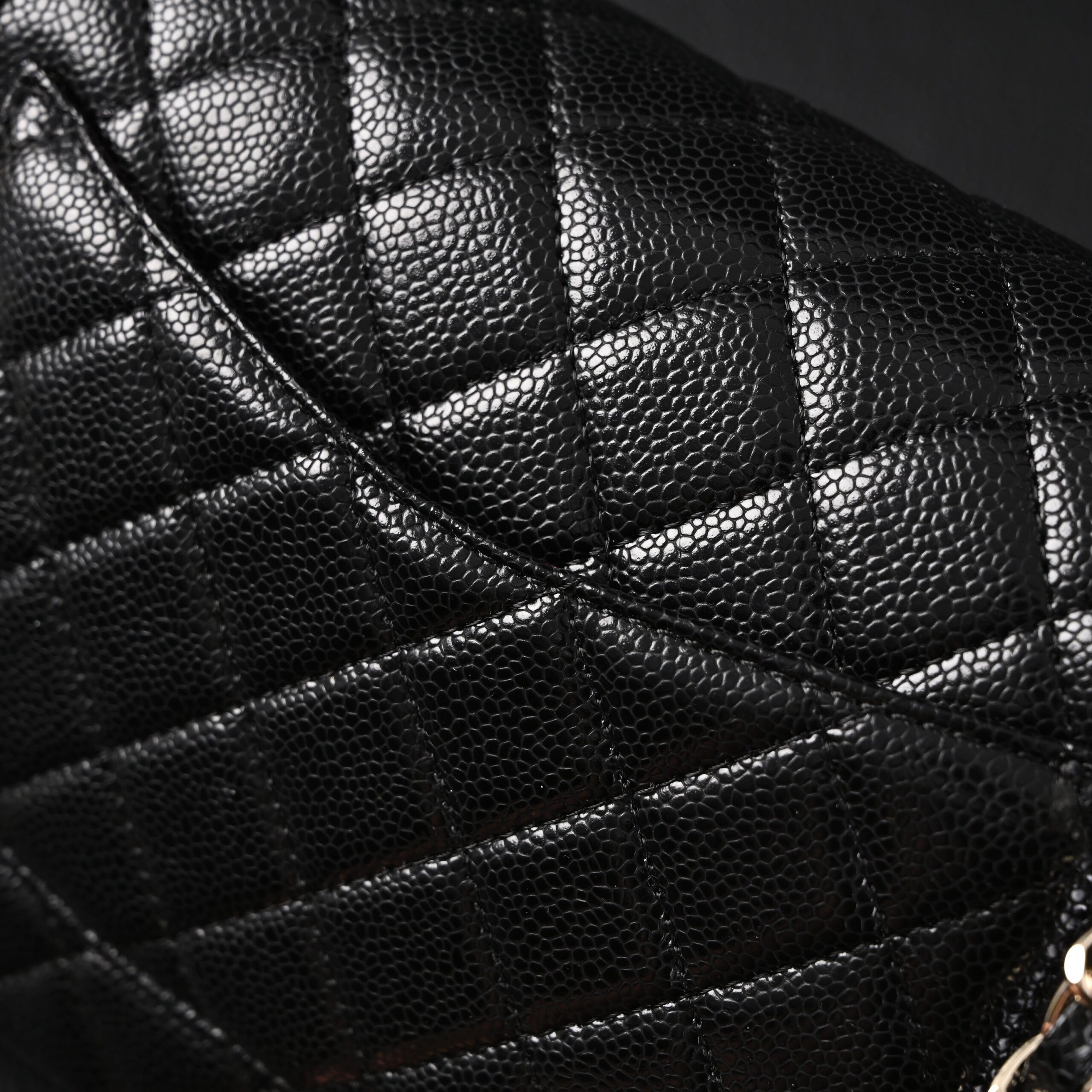 Chanel Classic Flap Bag – Black Quilted Caviar Leather with Gold-Tone Hardware - Image 11