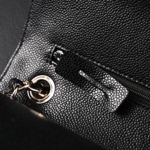 Chanel Classic Flap Bag – Black Quilted Caviar Leather with Gold-Tone Hardware - Image 13