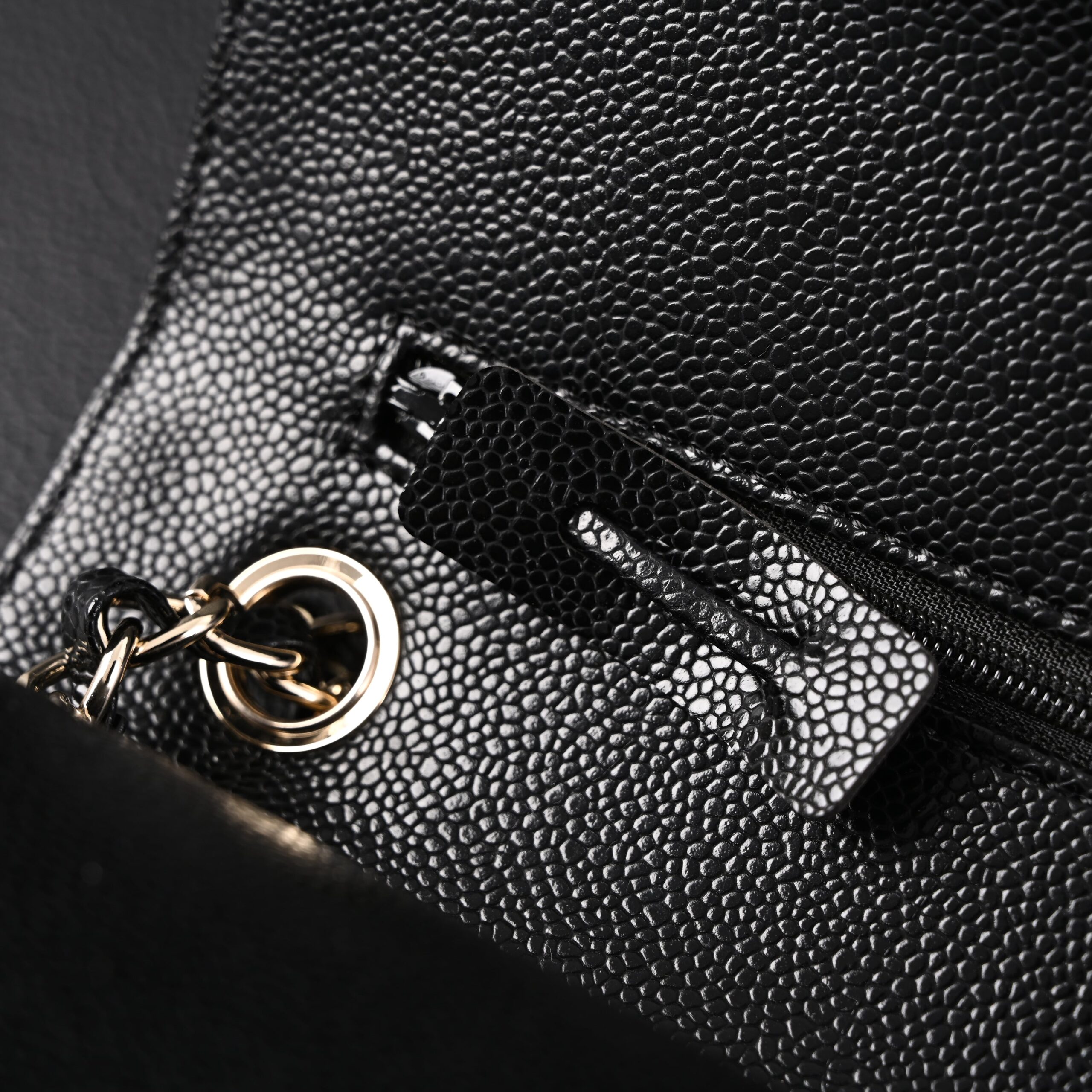 Chanel Classic Flap Bag – Black Quilted Caviar Leather with Gold-Tone Hardware - Image 13